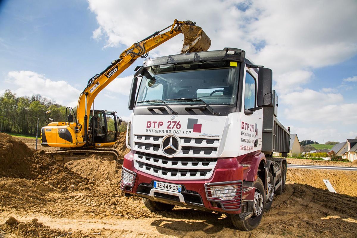 travaux publics rouen camion